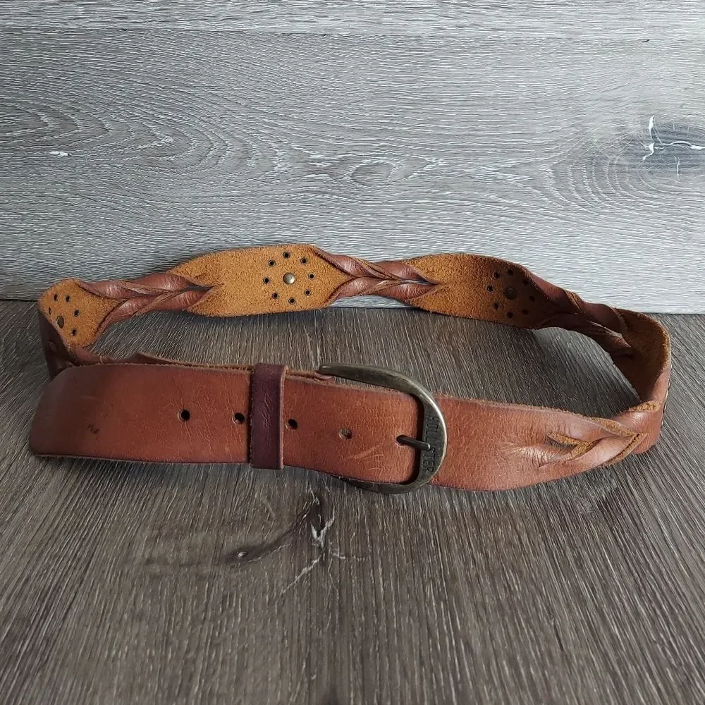 Hollister Twsited Braid Belt with Studs Size Medium